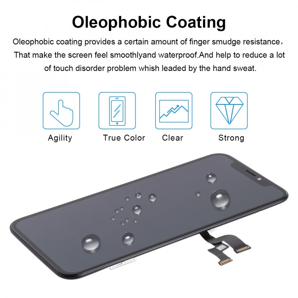 Hard OLED Material LCD Screen and Digitizer Full Assembly for iPhone X(Black) iPhone Replacement Parts Apple iPhone X